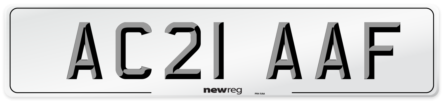 AC21 AAF Number Plate from New Reg